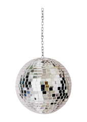 PNG Shiny silver disco ball, collage element, transparent background