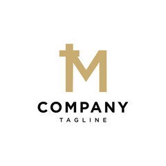 Obraz premium Letter M religious church cross logo icon vector template.eps