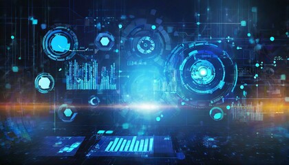 Obraz premium Wallpaper Digital background for tech, AI, data, audio, graphics, 