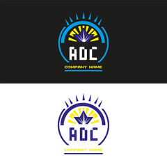 ADC letter logo vector design on black and white color background ADC letter logo icon design
