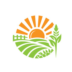 farm field logo concept