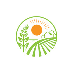farm field logo concept