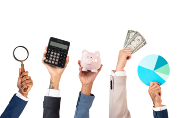 Png Business growth hands mockup profit solutions concept