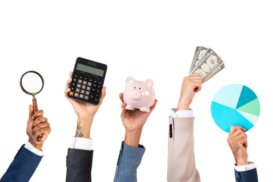 Png Business growth hands mockup profit solutions concept