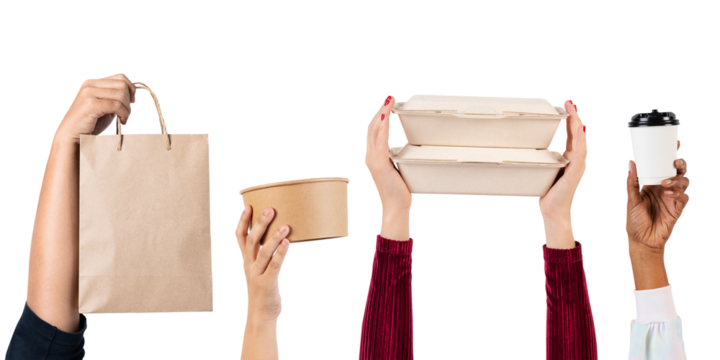 Png Eco-friendly food packaging mockup delivery concept