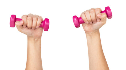 Png Hand holding dumbbells mockup in health and wellness concept