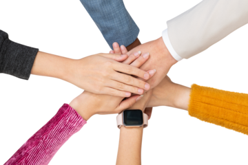 Png Diverse hands united mockup in teamwork concept