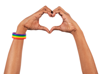 Png Heart hand gesture mockup LGBTQ+ ally campaign