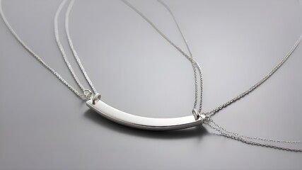 :A minimalist bar-shaped pendant suspended on a slender silver chain, exuding modern sophistication–

