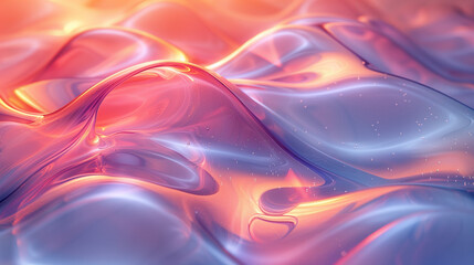 白色のプラスチックとマーブルが融合したホログラフィックの抽象的な3Dレンダリング < Generative AI >