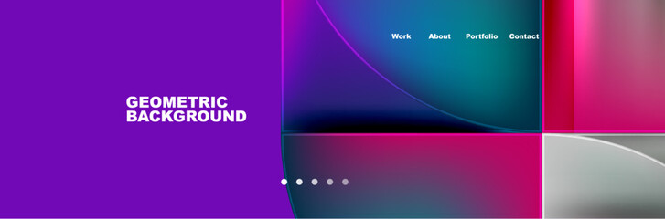 A geometric background featuring a gradient of purple, pink, and blue hues. This design is perfect for a technology event with an electric blue sky feel