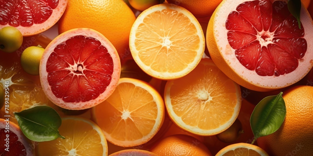 Wall mural close up of bunch of oranges and grapefruit