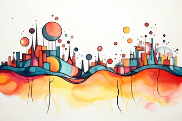 water color, cartoon, hand drawing, animation 3D, vibrant, minimalist style