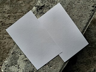 Business card white color on the floor background