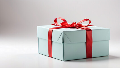 Obraz premium A gift box isolated on a white background , with copy space and a ribbon, box