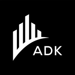 ADK letter logo design on black background. ADK creative initials letter logo concept. ADK letter design.
