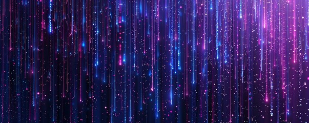 Abstract purple and blue digital rain. High-resolution technology background