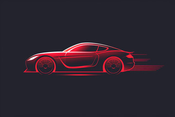 Dynamic red car icon logo showcasing strength and agility