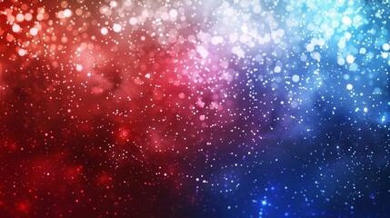 Red to blue transition with sparkling dust particles. Perfect for celebratory poster or vibrant background design - obrazy, fototapety, plakaty