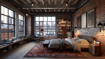 Designing a modern loft bedroom with industrial-chic accents.