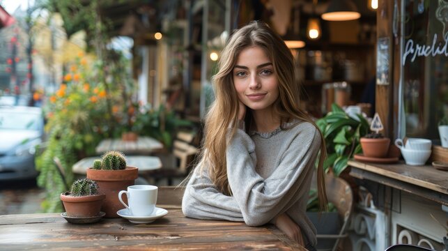Beautiful woman traveling in the big city. A lifestyle travel a relaxed, street life. Explore city streets through the eyes of a lifestyle traveler, the diversity of its people.