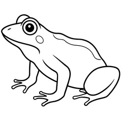 Outline silhouette  simple frog kids art white background- vector illustration 