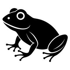 silhouette  simple frog kids art white background- vector illustration 