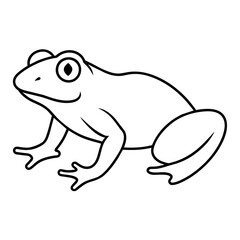 Outline silhouette  simple frog kids art white background- vector illustration 