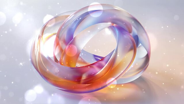 realistic render of a twisted torus shape prism mate. seamless looping overlay 4k virtual video animation background