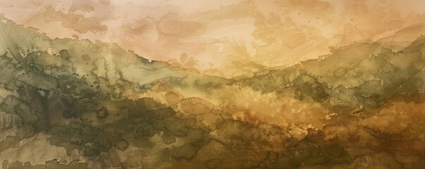 Softly blending watercolors in earth tones layered to create a rich