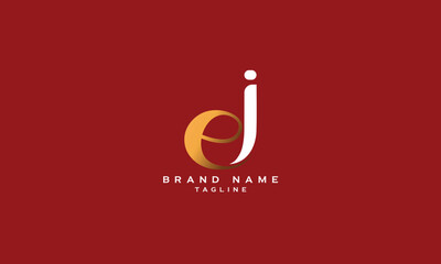 EJ, JE, Abstract initial monogram letter alphabet logo design