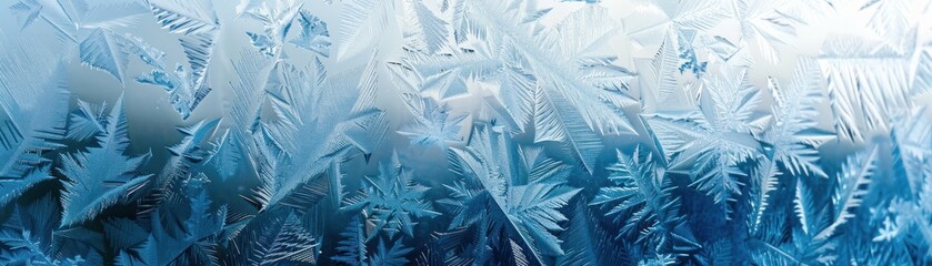 Crisp frost patterns on a windowpane