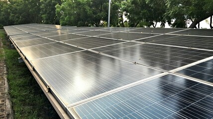 Display of solar panels in the afternoon towards Indonesia GO Green