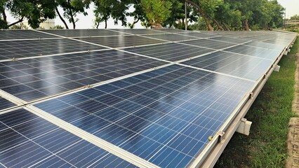 Display of solar panels in the afternoon towards Indonesia GO Green