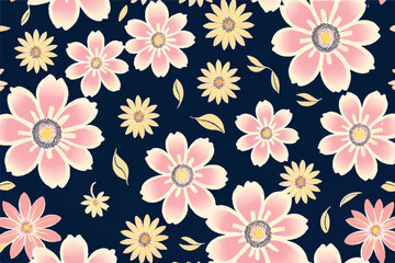 Seamless Floral Pattern. Colorful Floral Background. Abstract Floral art. Beautiful vintage floral pattern art and design. Beautiful botanical wallpaper, textile design. Floral Background.            