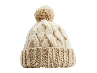 Knitted hat for kids, children and baby  isolated on transparent background. 