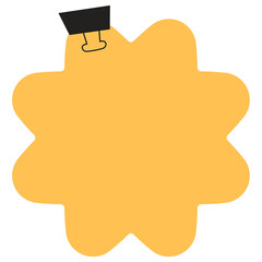 Yellow bubble shaped reminder note sticker design element