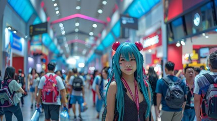 Anime Expo in Los Angeles, a major convention for anime fans and culture - obrazy, fototapety, plakaty