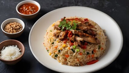 Tempting fried rice served piping hot and fresh
