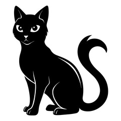 Cat vector illustration. Cat silhouette 