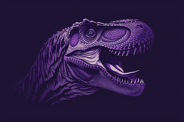 Hypnotic lavender purple Tyrannosaurus logo, captivating the senses with its allure.