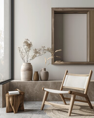 Serene interiors composition with minimalist furniture and elegance.