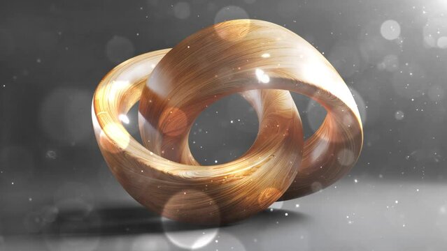 realistic render of a toroidal shape with wood mate. seamless looping overlay 4k virtual video animation background