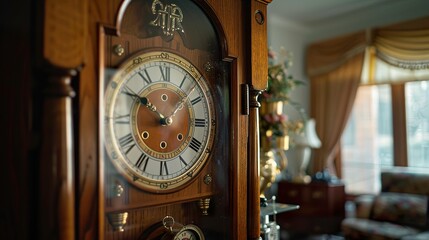 Majestic Grandfather Clock its oak frame whispering secrets of generations past Each chime echoes with the wisdom of lost civilizations Photography
