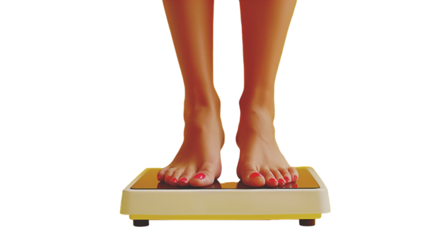 Young woman feet standing on weigh scales,
By BillionPhotos.com