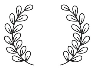 Png wreath watercolor botanical ornament black vintage style