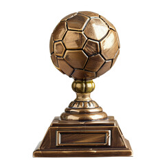 Football tournament winning trophy isolated on transparent background.