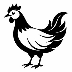 rooster isolated on white background Heron in flight  Vector Illustration 