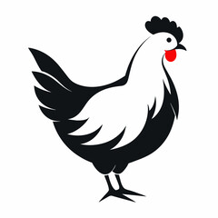 rooster isolated on white Heron in flight  Vector Illustration 