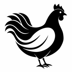 rooster silhouette vector Heron in flight  Vector Illustration 